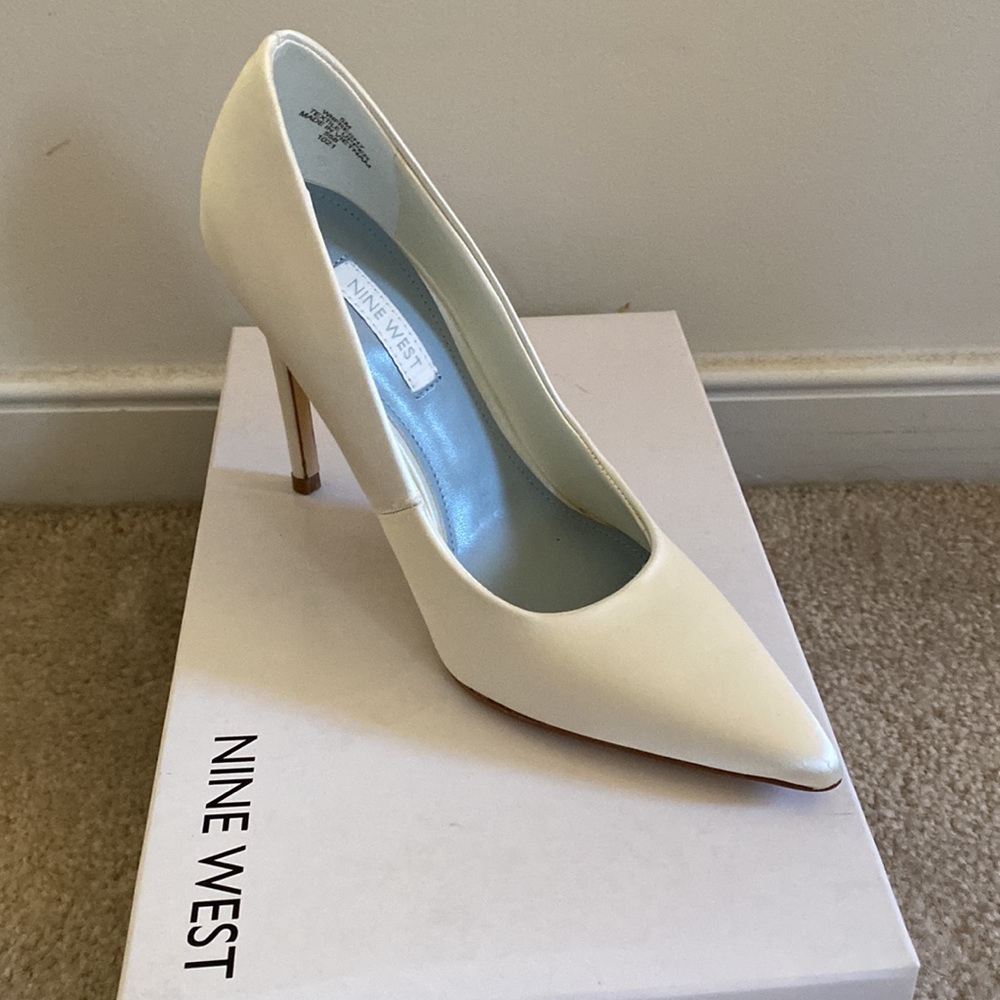 Nine West Fresh Ivory Satin Wedding Shoes